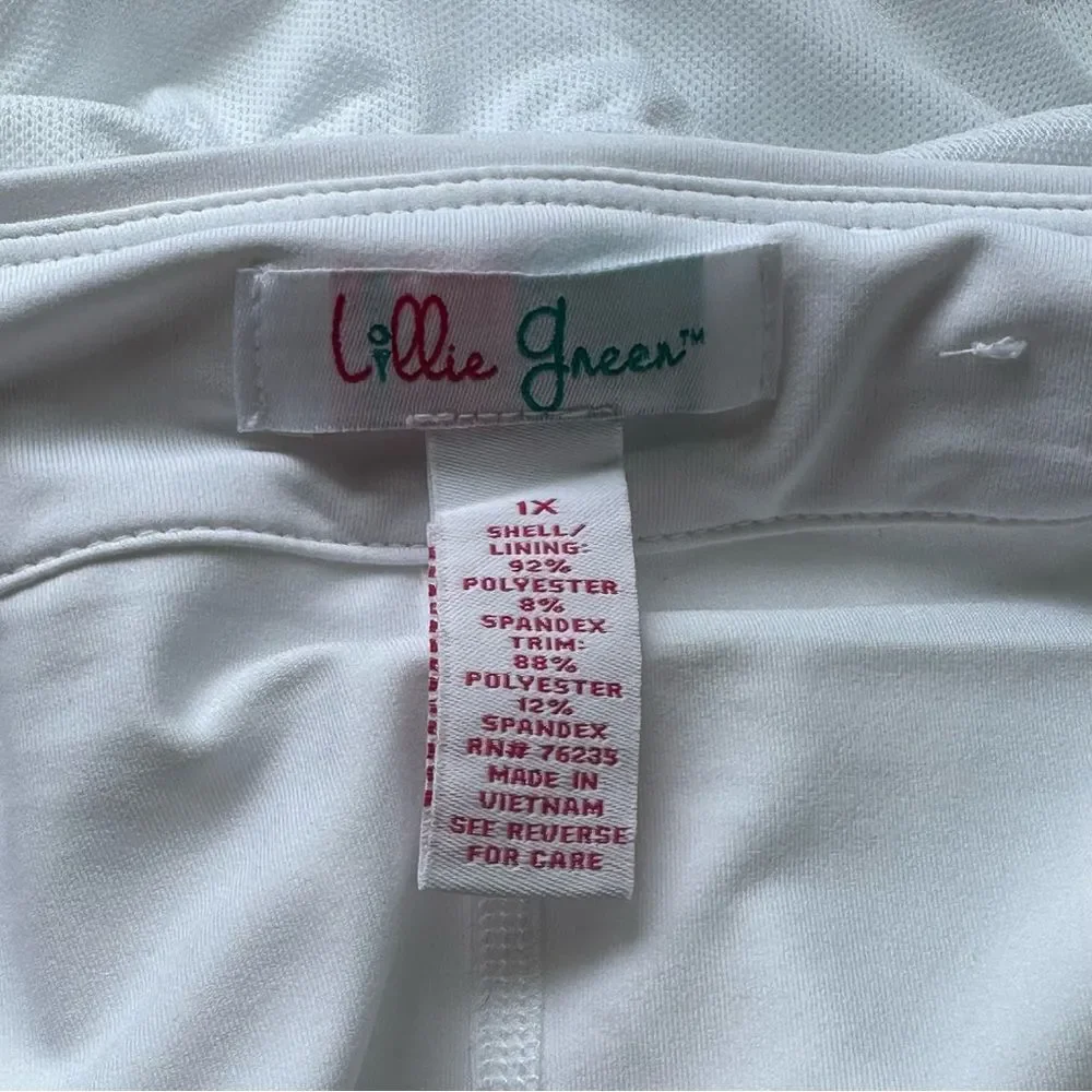 Lillie Green White Skort Skirt Sz 1X